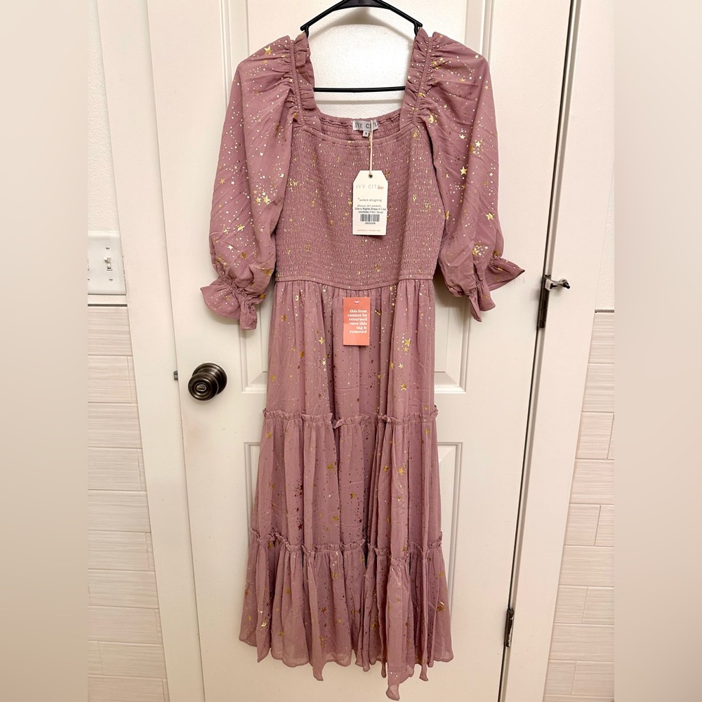 Lilac Starry Nights Dress | Ivy City Co. - Picture 4 of 6